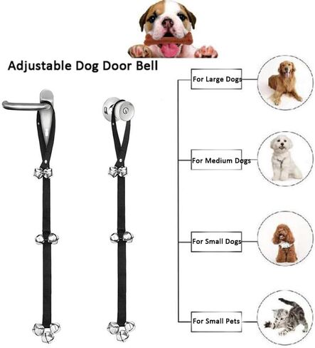 Weimostar Black Dog Bells to Go Outside, Adjustable Hanging Dog Door Bell, Puppy Training Bell for Dog to Ring to Go Potty, Dog Doorbell with 7 Extra Loud Bells for XS Small Medium Large Dog in Saudi Arabia