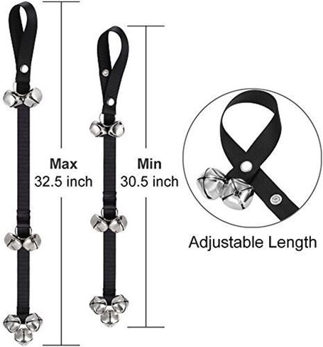 Weimostar Black Dog Bells to Go Outside, Adjustable Hanging Dog Door Bell, Puppy Training Bell for Dog to Ring to Go Potty, Dog Doorbell with 7 Extra Loud Bells for XS Small Medium Large Dog in Saudi Arabia