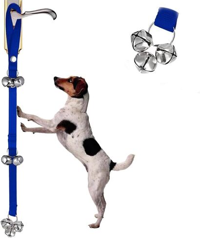 Weimostar Black Dog Bells to Go Outside, Adjustable Hanging Dog Door Bell, Puppy Training Bell for Dog to Ring to Go Potty, Dog Doorbell with 7 Extra Loud Bells for XS Small Medium Large Dog in Saudi Arabia