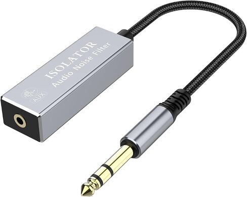 Ground Loop Noise Isolator: Noise Filter for Car Audio/Home Stereo System (Eliminate The Buzzing Noise Completely) with 6.35mm Nylon Braided Audio Cable in Saudi Arabia