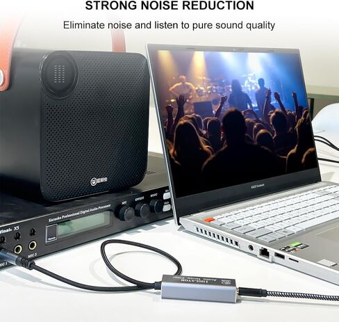 Ground Loop Noise Isolator: Noise Filter for Car Audio/Home Stereo System (Eliminate The Buzzing Noise Completely) with 6.35mm Nylon Braided Audio Cable in Saudi Arabia