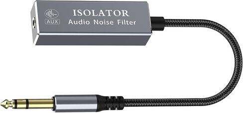 Ground Loop Noise Isolator: Noise Filter for Car Audio/Home Stereo System (Eliminate The Buzzing Noise Completely) with 6.35mm Nylon Braided Audio Cable in Saudi Arabia