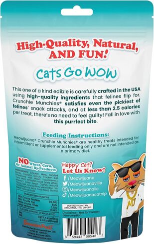 Meowijuana | Crunchie Munchie Catnip Treats | Seafood Medley | Made with Organic Catnip | Produced in The USA |Feline and Cat Lover Approved in Saudi Arabia