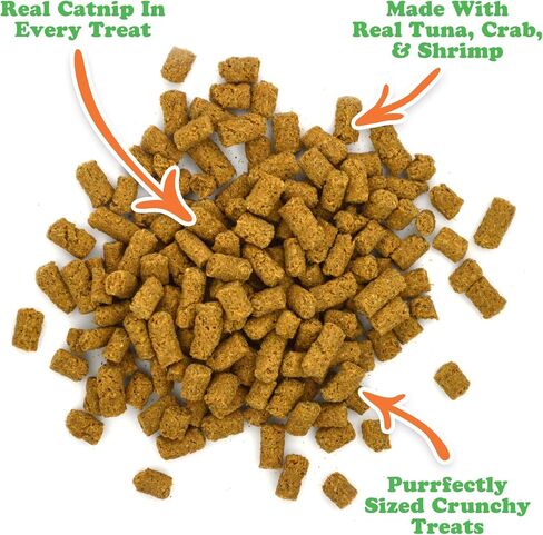 Meowijuana | Crunchie Munchie Catnip Treats | Seafood Medley | Made with Organic Catnip | Produced in The USA |Feline and Cat Lover Approved in Saudi Arabia