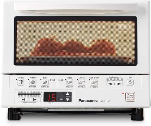 Panasonic FlashXpress Toaster Oven with Double Infrared Heating, 6 Auto Cook Options and Dial Temperature Control, 4-Slice Small Toaster Oven, 1300 Watts, PFAS-free - NB-G200P (Stainless Steel) in Saudi Arabia