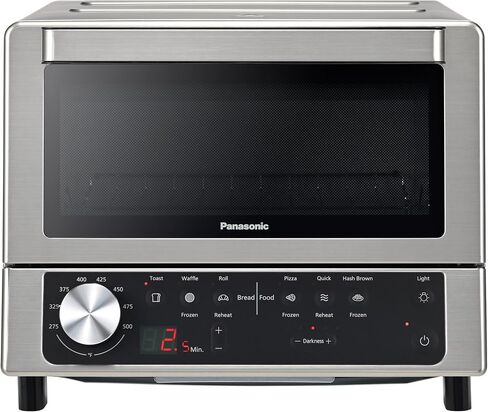 Panasonic FlashXpress Toaster Oven with Double Infrared Heating, 6 Auto Cook Options and Dial Temperature Control, 4-Slice Small Toaster Oven, 1300 Watts, PFAS-free - NB-G200P (Stainless Steel) in Saudi Arabia