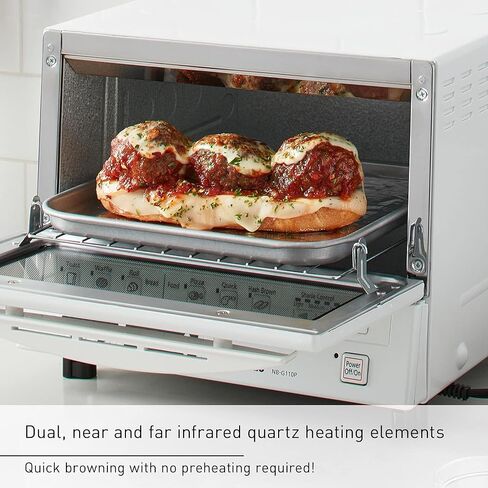 Panasonic FlashXpress Toaster Oven with Double Infrared Heating, 6 Auto Cook Options and Dial Temperature Control, 4-Slice Small Toaster Oven, 1300 Watts, PFAS-free - NB-G200P (Stainless Steel) in Saudi Arabia