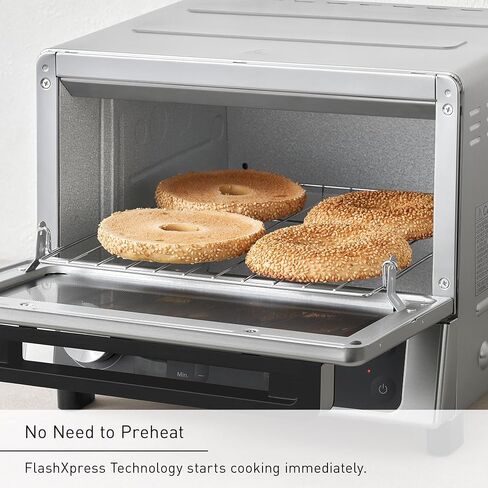 Panasonic FlashXpress Toaster Oven with Double Infrared Heating, 6 Auto Cook Options and Dial Temperature Control, 4-Slice Small Toaster Oven, 1300 Watts, PFAS-free - NB-G200P (Stainless Steel) in Saudi Arabia