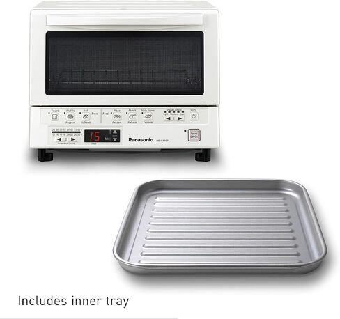 Panasonic FlashXpress Toaster Oven with Double Infrared Heating, 6 Auto Cook Options and Dial Temperature Control, 4-Slice Small Toaster Oven, 1300 Watts, PFAS-free - NB-G200P (Stainless Steel) in Saudi Arabia
