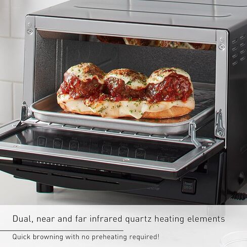Panasonic FlashXpress Toaster Oven with Double Infrared Heating, 6 Auto Cook Options and Dial Temperature Control, 4-Slice Small Toaster Oven, 1300 Watts, PFAS-free - NB-G200P (Stainless Steel) in Saudi Arabia