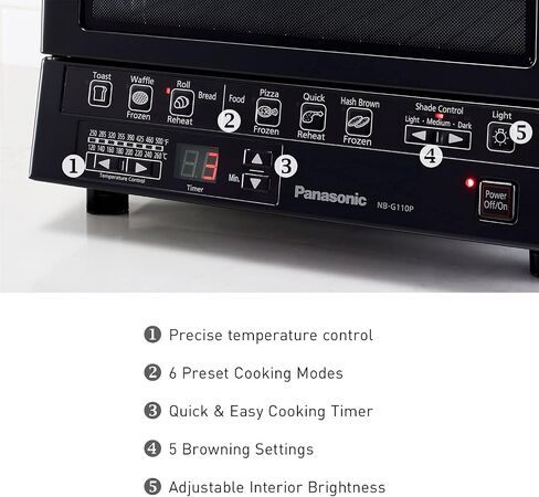 Panasonic FlashXpress Toaster Oven with Double Infrared Heating, 6 Auto Cook Options and Dial Temperature Control, 4-Slice Small Toaster Oven, 1300 Watts, PFAS-free - NB-G200P (Stainless Steel) in Saudi Arabia