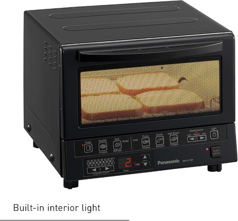 Panasonic FlashXpress Toaster Oven with Double Infrared Heating, 6 Auto Cook Options and Dial Temperature Control, 4-Slice Small Toaster Oven, 1300 Watts, PFAS-free - NB-G200P (Stainless Steel) in Saudi Arabia
