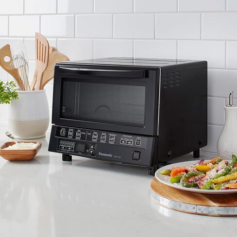 Panasonic FlashXpress Toaster Oven with Double Infrared Heating, 6 Auto Cook Options and Dial Temperature Control, 4-Slice Small Toaster Oven, 1300 Watts, PFAS-free - NB-G200P (Stainless Steel) in Saudi Arabia