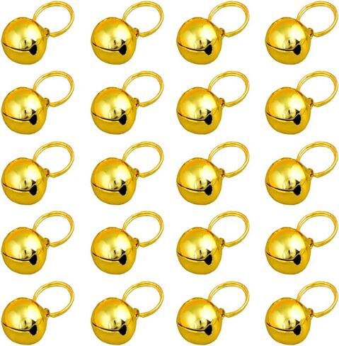 20 Pcs Cat Dog Collar Bells Training Bells Pet Pendant Charms Jingle Bells with Keyrings for Puppy Kitten Silver in Saudi Arabia