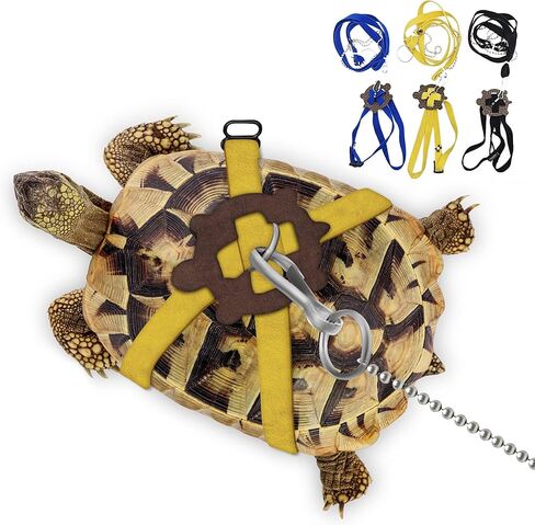 Pet Tortoise Turtle Leather Harness Small Pet Turtle Leash and Harness Pet Tortoise Leash Suitable for Tortoise Supplies Adjustable Control Leash (M,Blue) in Saudi Arabia