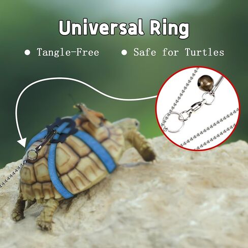 Pet Tortoise Turtle Leather Harness Small Pet Turtle Leash and Harness Pet Tortoise Leash Suitable for Tortoise Supplies Adjustable Control Leash (M,Blue) in Saudi Arabia