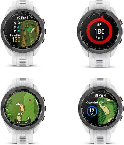 Garmin Approach S70 42MM White- GPS Golf Smartwatch for Men, Lightweight Touchscreen AMOLED Display and Preloaded Courses Bundle with Wireless Ear Buds & More in Saudi Arabia