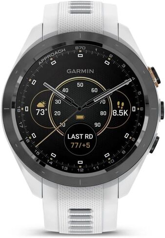 Garmin Approach S70 42MM White- GPS Golf Smartwatch for Men, Lightweight Touchscreen AMOLED Display and Preloaded Courses Bundle with Wireless Ear Buds & More in Saudi Arabia