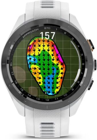 Garmin Approach S70 42MM White- GPS Golf Smartwatch for Men, Lightweight Touchscreen AMOLED Display and Preloaded Courses Bundle with Wireless Ear Buds & More in Saudi Arabia