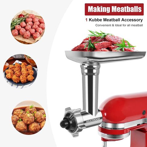 Stainless Steel Food Grinder Attachment Fit for KitchenAid Stand Mixers, Food Grinder Compatible with Meat Grinder Attachment, Dishwasher Safe, Meat Grinder, Sausage Stuffer in Saudi Arabia