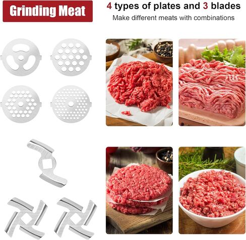 Stainless Steel Food Grinder Attachment Fit for KitchenAid Stand Mixers, Food Grinder Compatible with Meat Grinder Attachment, Dishwasher Safe, Meat Grinder, Sausage Stuffer in Saudi Arabia