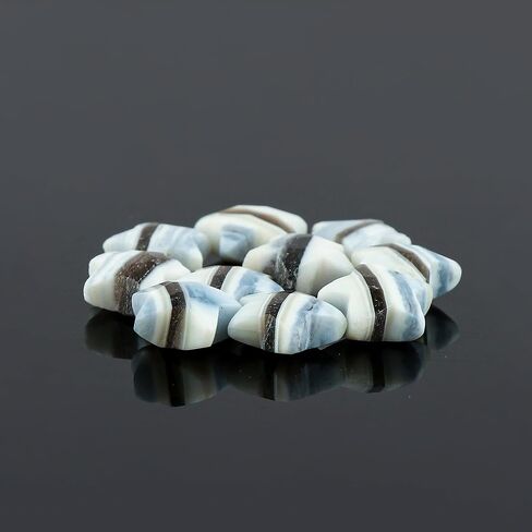 CRYSTALIS 10pcs Natural Blue-Lace-Opal, Facet Stars Loose Gemstone, Wholesale Bulk Cabochons, Jewelry Making Supply, Chakra Healing Polished Stones, Wire Wrapping, DIY, Gem Collection in Saudi Arabia