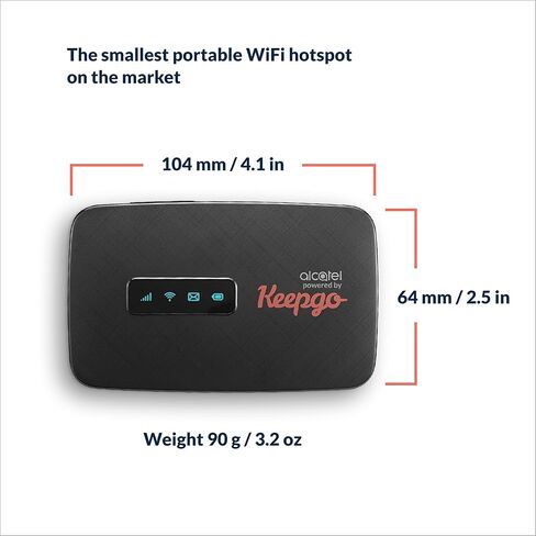 Lifetime Mobile Travel WiFi Hotspot w/ 1GB + 2GB Activation add-on | 3G/4G LTE | Data Valid for Life | 100+ Countries | Portable Pocked-Sized Router | Up to 15 Connected Wireless Devices in Kuwait