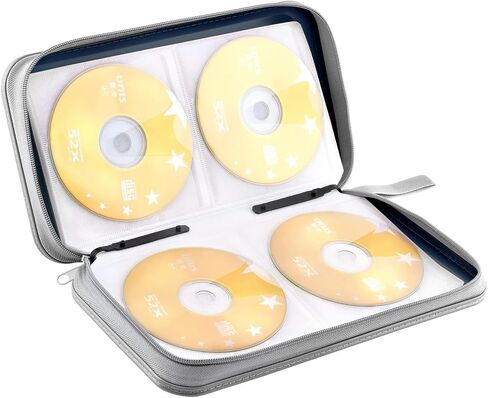 DVD Case, Bivisen CD Case Holder Wallet Binder 96 Capacity CD/DVD Cases Storage Holder Binder Organizer Wallet Book for Car Home Travel (Dark Blue) in Saudi Arabia