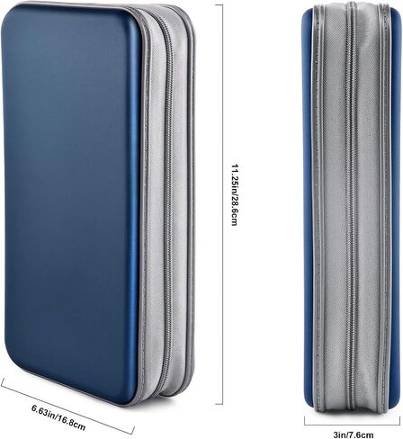 DVD Case, Bivisen CD Case Holder Wallet Binder 96 Capacity CD/DVD Cases Storage Holder Binder Organizer Wallet Book for Car Home Travel (Dark Blue) in Saudi Arabia