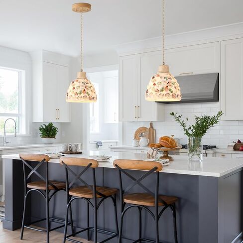 2 Pack Shell Pendant Light Fixture One-Light Adjustable Boho Natural Handmade Shellshade Small Pendant Lighting for Kitchen Island Sink Hallway Farmhouse Bathroom Bar in Saudi Arabia