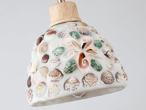2 Pack Shell Pendant Light Fixture One-Light Adjustable Boho Natural Handmade Shellshade Small Pendant Lighting for Kitchen Island Sink Hallway Farmhouse Bathroom Bar in Saudi Arabia