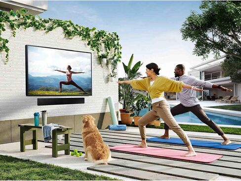 Samsung 55-Inch Class Neo QLED 4K The Terrace Partial Sun, Quantum HDR+, Dolby Atmos, Wide Viewing Angle, Weather Resistant, Anti-Glare Outdoor Smart TV w/Alexa Built-in, (QN55LST7DAFXZA, 2024 Model) in Saudi Arabia