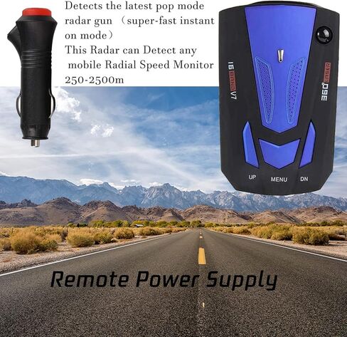 مساعدات قيادة جديدة، رادار V7 للسيارات مع كشف طويل المدى، ذاكرة كتم الصوت، شاشة LED، كاشفات وضع المدينة/الطريق السريع، هدايا مثالية لعيد الميلاد وعيد الشكر للسيارات (أزرق) in Kuwait