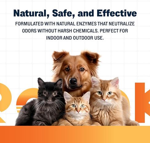RoTak Odor Control MAX Pet Odor Eliminator Concentrate Indoor Outdoor Scent Neutralizer Deodorizer with Live Enzyme Perfect for Artificial Turf and Litter Box (32 oz Concentrate - Makes 5 Gallons) in Saudi Arabia