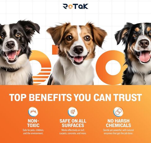 RoTak Odor Control MAX Pet Odor Eliminator Concentrate Indoor Outdoor Scent Neutralizer Deodorizer with Live Enzyme Perfect for Artificial Turf and Litter Box (32 oz Concentrate - Makes 5 Gallons) in Saudi Arabia