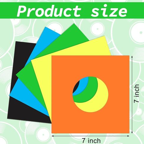 Eaasty 100 Pieces Paper Vinyl 45 RPM Record Sleeves 7 Inch Record Protection Paper Covers for Singles Records Square Sleeves Outer Album Covers Vinyl Jacket Covers with Holes for Storage(Black) in Saudi Arabia