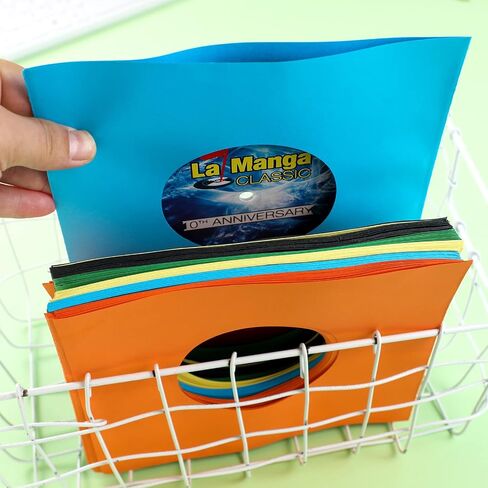 Eaasty 100 Pieces Paper Vinyl 45 RPM Record Sleeves 7 Inch Record Protection Paper Covers for Singles Records Square Sleeves Outer Album Covers Vinyl Jacket Covers with Holes for Storage(Black) in Saudi Arabia
