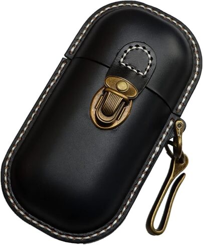 Handmade Leather Eyeglass Case Hard Shell Retro Men And Women Sunglasses Nearsighted Glasses Hooks Protection Box in Saudi Arabia