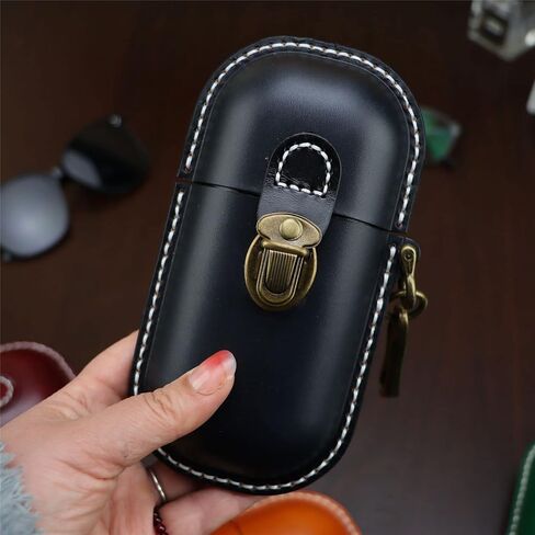 Handmade Leather Eyeglass Case Hard Shell Retro Men And Women Sunglasses Nearsighted Glasses Hooks Protection Box in Saudi Arabia