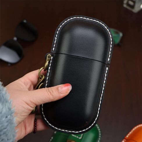 Handmade Leather Eyeglass Case Hard Shell Retro Men And Women Sunglasses Nearsighted Glasses Hooks Protection Box in Saudi Arabia