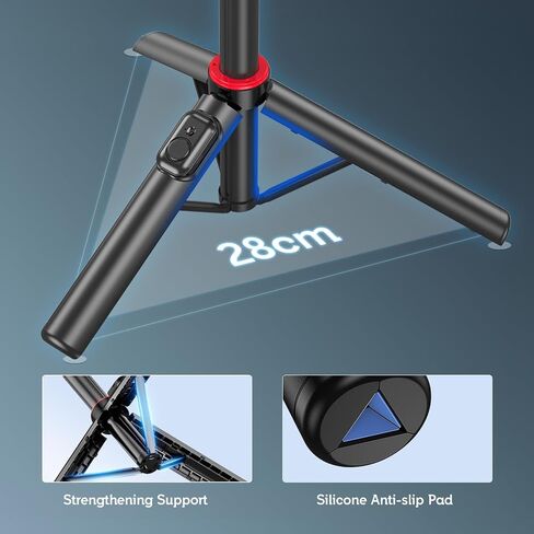 Selfie Stick Tripod, 44" Extendable, 360° Rotatable, Wireless Remote, Detachable Phone Holder, Lightweight & Portable, Compatible with iPhone, Samsung, Android, Ideal for Travel & Vlogging in Saudi Arabia