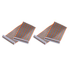 MECCANIXITY IDC Rainbow Wire Flat Ribbon Cable 2.54mm Pitch 64 Pins Connection Line FC Dual Female Connector for DIY Experiment 12 Inch Length 2Pcs