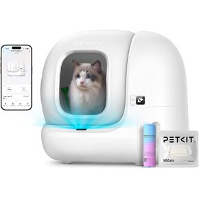 PETKIT PuraMax 2 Self-Cleaning Cat Litter Box, Automatic Litter Box with Anti-Leakage Upgrad Waterproof Litter Pad Max, Scoop-Free Litter Box Includes N50 2.0 Odor Eliminator & Trash Bags, 2.4G WiFi