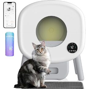 110L Automatic Litter Box-Robot for Multiple Cats, Self-Cleaning Cat Litter Box, Large Electric Kitty Litter Box-APP Control, Odor-Free, Liner & Litter Mat & Aromatherapy Box