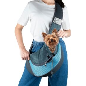 Dury Dog Backpack Carrier - Adjustable Shoulder Strap Dog Carriers for Small Dogs Breathable Dog Sling Carrier Dog Travel Bag with Phone Pocket (Red)