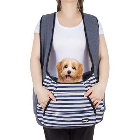 NATUYA Dog Sling الناقل جرو الناقل، قابل للتعديل الحيوانات الأليفة الجبهة حبال الناقل حقيبة السفر مع وسادة أسفل، حامل الحيوانات الأليفة للكلاب الصغيرة القط جرو السفر المشي لمسافات طويلة التخييم (الكاكي، 3-8 رطل) in Kuwait