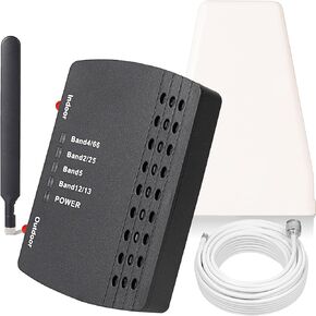 Cell Phone Booster for Home,Up to 2500 sq ft,Cell Phone Signal Booster for Band 66/25/2/4/5/12/13/17,Boost 5G 4G Data for All U.S. Carriers FCC Approved Cell Booster
