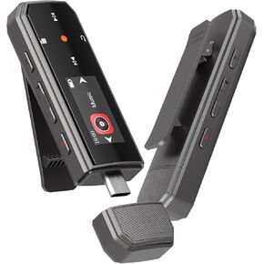 RUIZU 64GB Type-C USB MP3 Player with Bluetooth 5.3, Clip Portable Music Player with FM Radio, Voice Recorder, Pedometer for Sport, Digital Audio Shuffle A-B Repeat, Support Mobile Phone File Transfer