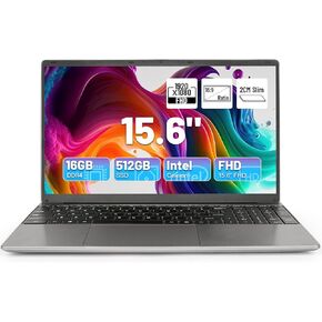 كمبيوتر محمول AEEZO، كمبيوتر محمول مقاس 15.6 بوصة، شاشة FHD 1080 بكسل، معالجات Intel Celeron N5095، 16 جيجابايت DDR4 512 جيجابايت SSD، 2.4G/5G WiFi، بلوتوث 4.2، Mini-HDMI in Kuwait