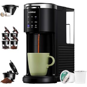 Single Serve Coffee Machine, 3 in 1 Pod Coffee Maker for K Cup Pods & Ground Coffee & Teas, 6 to 14oz Brew Sizes, with 40oz Removable Water Reservoir, Descale Settings, Black